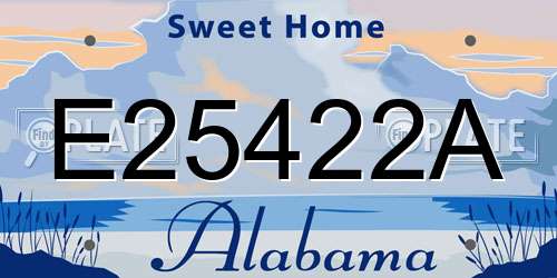 E25422A Alabama License Plate