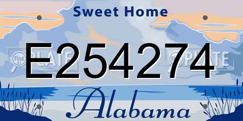 E254274 Alabama License Plate