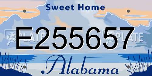 E255657 Alabama License Plate