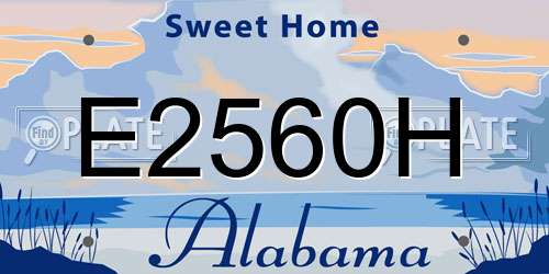 E2560H Alabama License Plate
