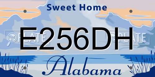 E256DH Alabama License Plate