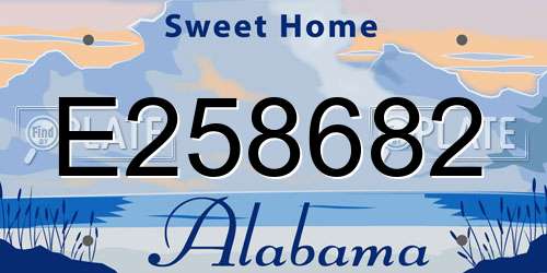E258682 Alabama License Plate