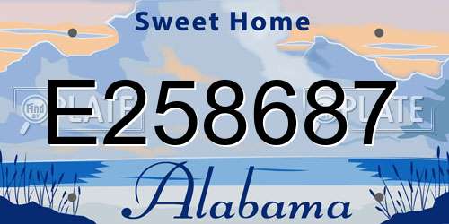 E258687 Alabama License Plate