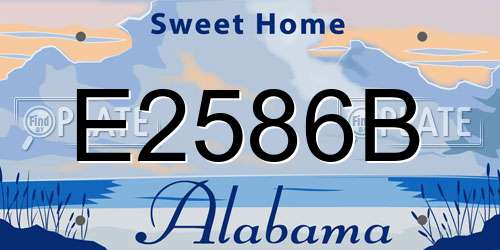 E2586B Alabama License Plate