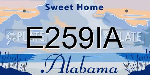 E259IA Alabama License Plate