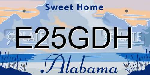 E25GDH Alabama License Plate
