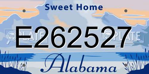E262527 Alabama License Plate