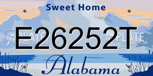 E26252T Alabama License Plate