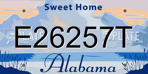 E26257T Alabama License Plate
