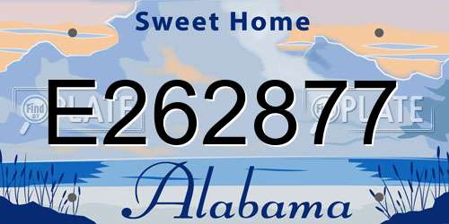 E262877 Alabama License Plate