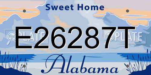 E26287T Alabama License Plate
