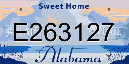 E263127 Alabama License Plate