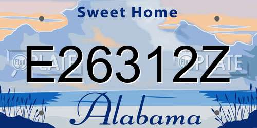 E26312Z Alabama License Plate