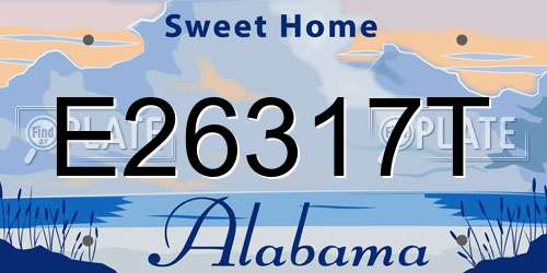 E26317T Alabama License Plate