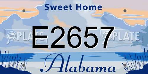 E2657 Alabama License Plate