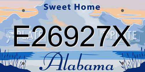 E26927X Alabama License Plate
