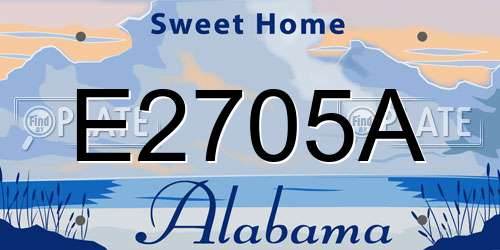 E2705A Alabama License Plate