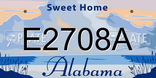 E2708A Alabama License Plate