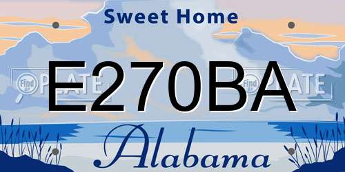 E270BA Alabama License Plate