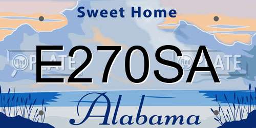 E270SA Alabama License Plate