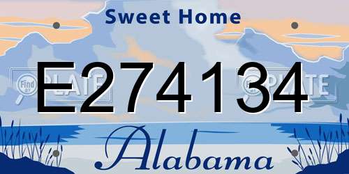 E274134 Alabama License Plate