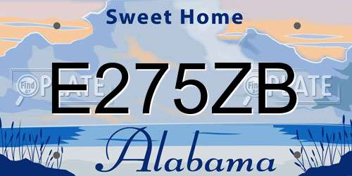 E275ZB Alabama License Plate
