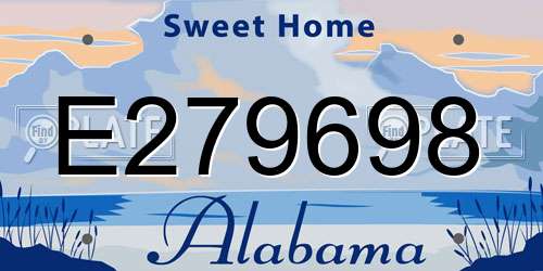 E279698 Alabama License Plate