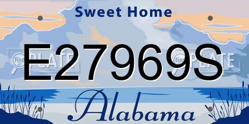 E27969S Alabama License Plate