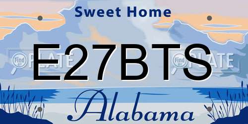 E27BTS Alabama License Plate