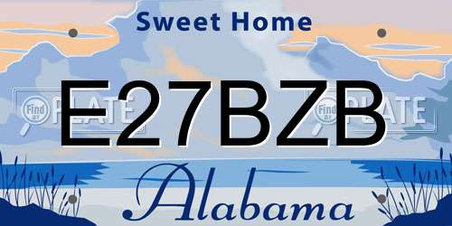 E27BZB Alabama License Plate