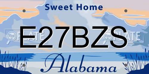 E27BZS Alabama License Plate