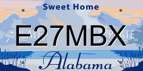 E27MBX Alabama License Plate