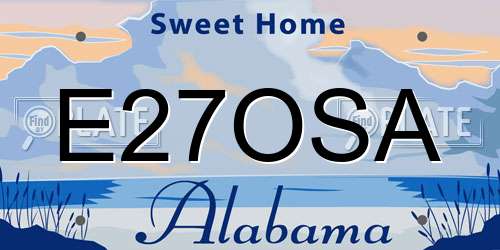 E27OSA Alabama License Plate