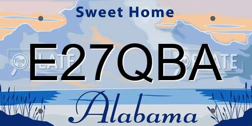 E27QBA Alabama License Plate