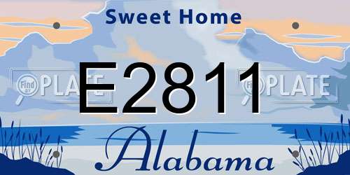 E2811 Alabama License Plate