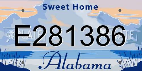 E281386 Alabama License Plate