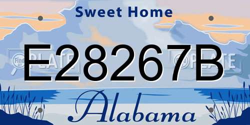 E28267B Alabama License Plate