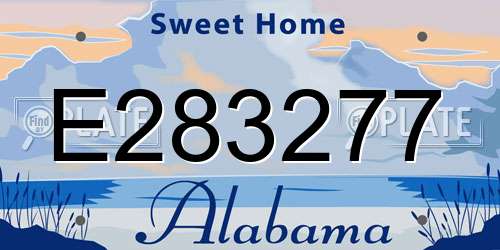 E283277 Alabama License Plate