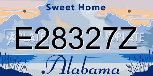 E28327Z Alabama License Plate