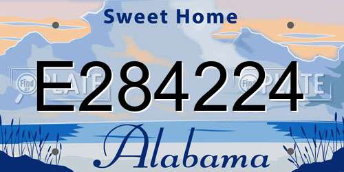 E284224 Alabama License Plate