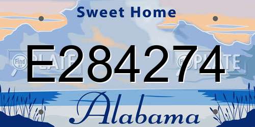 E284274 Alabama License Plate