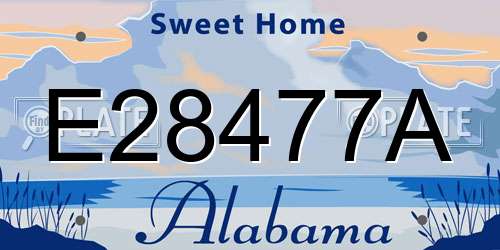 E28477A Alabama License Plate