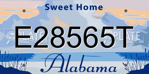 E28565T Alabama License Plate