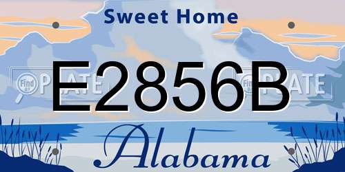 E2856B Alabama License Plate
