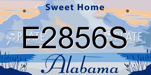 E2856S Alabama License Plate