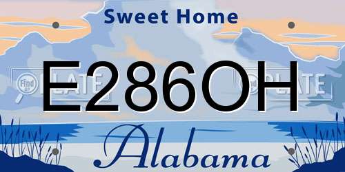 E286OH Alabama License Plate