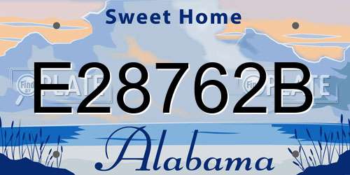E28762B Alabama License Plate
