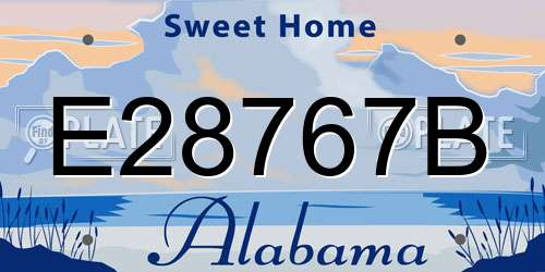 E28767B Alabama License Plate