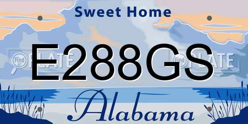 E288GS Alabama License Plate