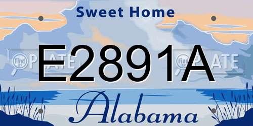 E2891A Alabama License Plate